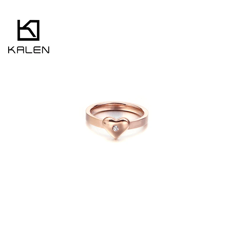

Beautiful Solid Stainless Steel Jewelry Rings Gem Stone Heart Shapes Rings