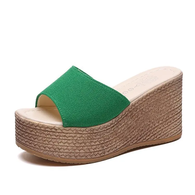 

Hot Wholesale Shoes Summer New Shoes Platform Women Wedge Platform Sandals, Black