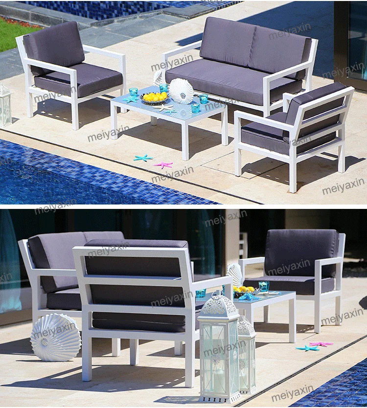 Hot Sale Outdoor Aluminum Lounge Furniture Four Season Fabric Outdoor