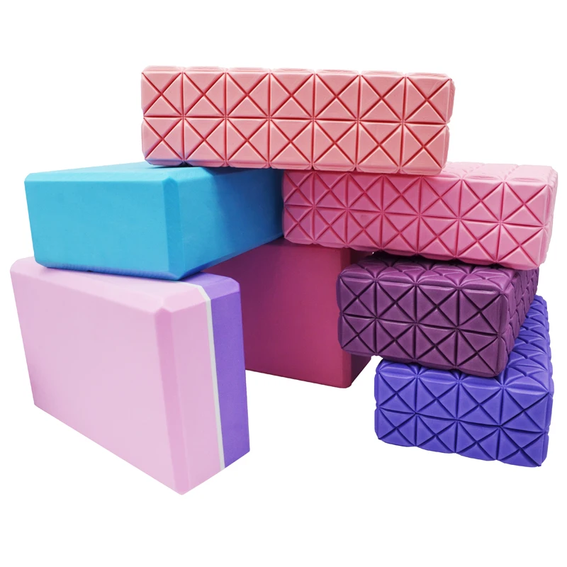 

New High Density Quality EVA Yoga Block 3D Massage Foam Bricks Camouflage Dance Children Practice Equipment for Home Gym Pilates, Pink, purple, deep purple, rose red, deep pink