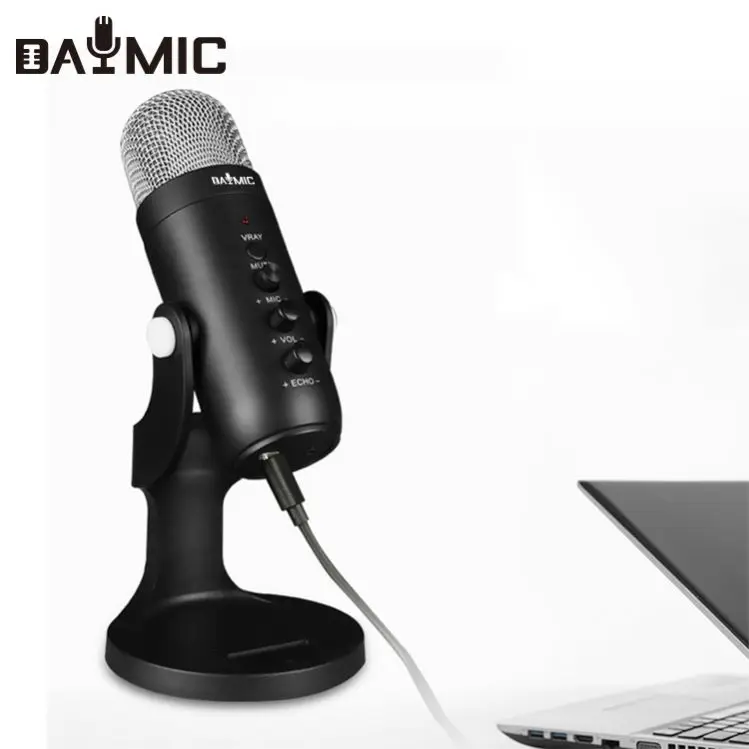 

DAYMIC Stable USB Condenser Microphone Wiht ECHO For Tik Tok livestream Recording, Black