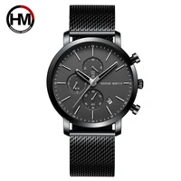 

HANNAH MARTIN HM-109 Men Quartz Famous Watch Brands Custom Logo Stainless Steel Band Watches