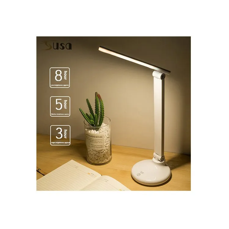 2020 Hot Selling 3 Colors Optional Stepless Dimming 180 Flexible Led Desk Lamp With Usb Charging Port