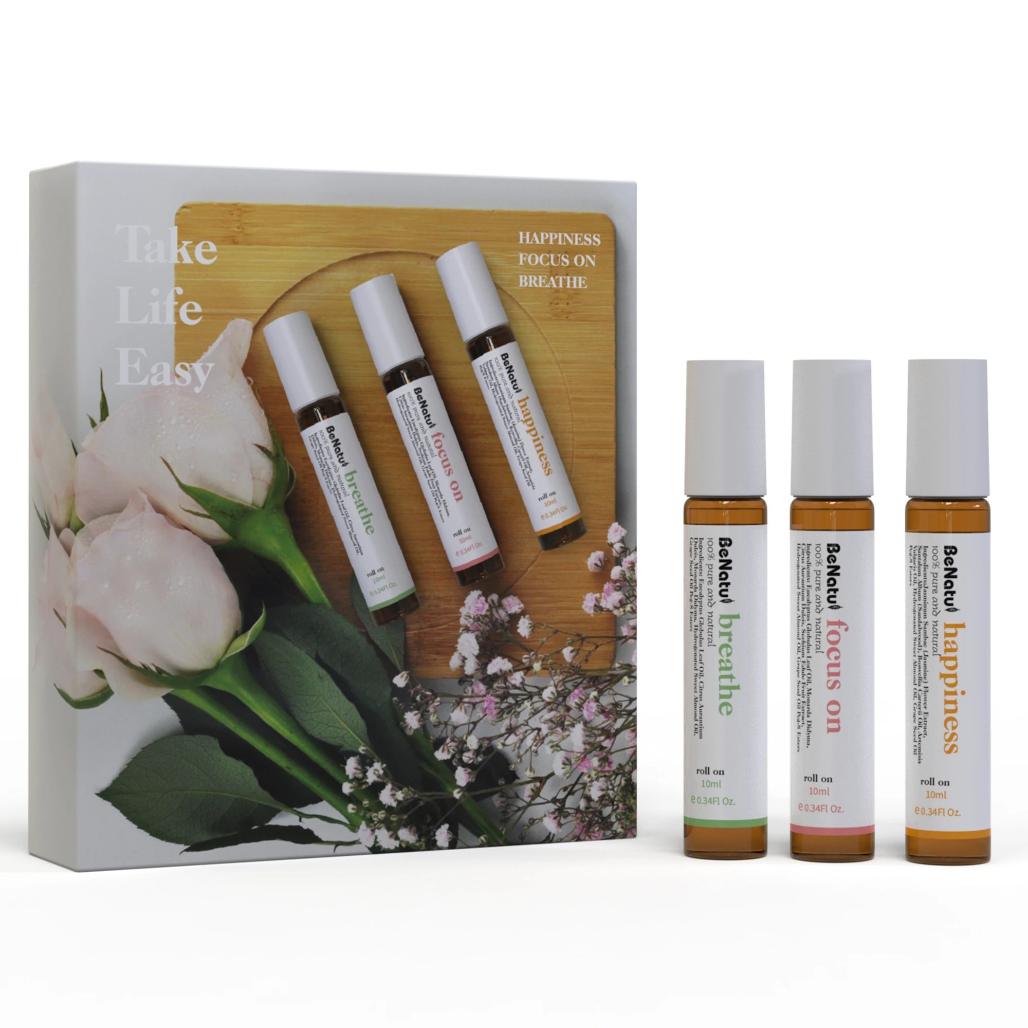 

BaNatu Take Life Easy Happiness, Focus On And Breathe Blend Oil Set A grade LOW MOQ BEST PRICES