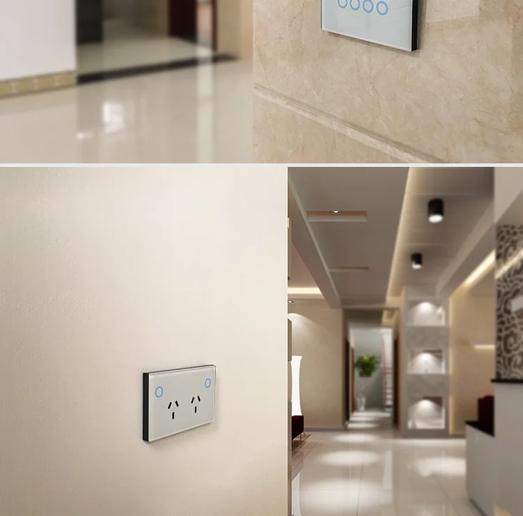 Smart Home Automation Touch Glass Panel 2Gang Smart Zigbee Wall Switch Compatible Alexa and Google Home Zigbee Switch - ANKUX.COM