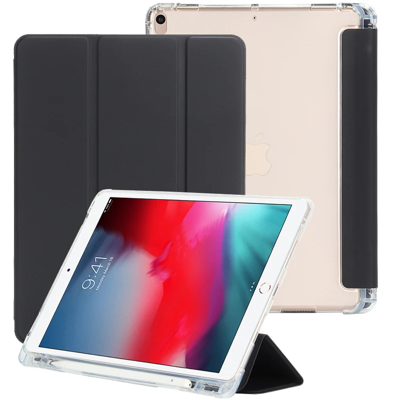 

Transparent back case tablet PU leather case for iPad Air 3 10.5" 2019 for iPad pro 10.5"