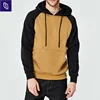 Wholesale high quality custom fashion streetwear raglan sleeve plain mens fleece hoodie with your logo