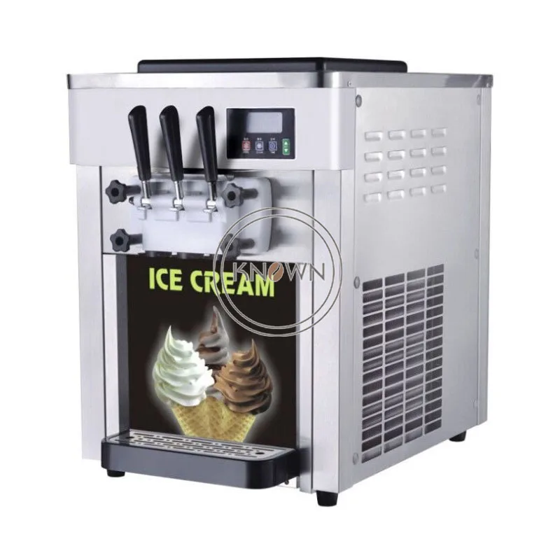 Desktop Ice Cream Machine Commercial Automatic 3 Flavors Mini Soft ...