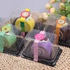 Cake Roll Mousse Swiss Roll West Point Rectangular Brown Transparent Baking Packaging Plastic Box