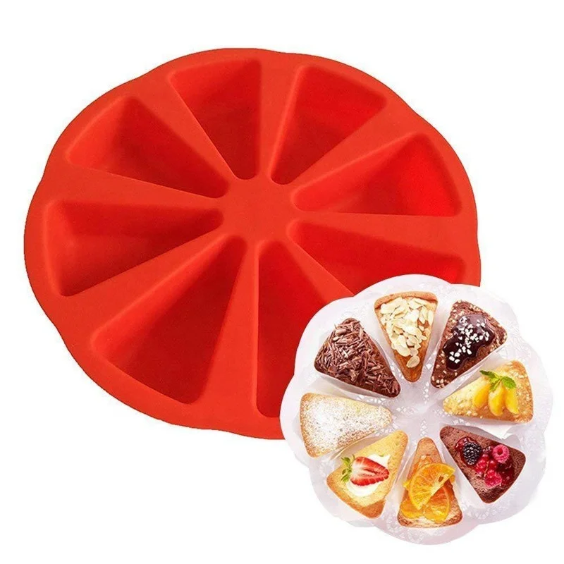 

Silicone DIY Pizza 8 Cavity Round Orange Shape Cake Molds, Red/green