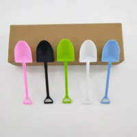 

Disposable plastic creative shovel spade shape spoon use for ice cream cake pudding bulk packing(100pcs/bag)