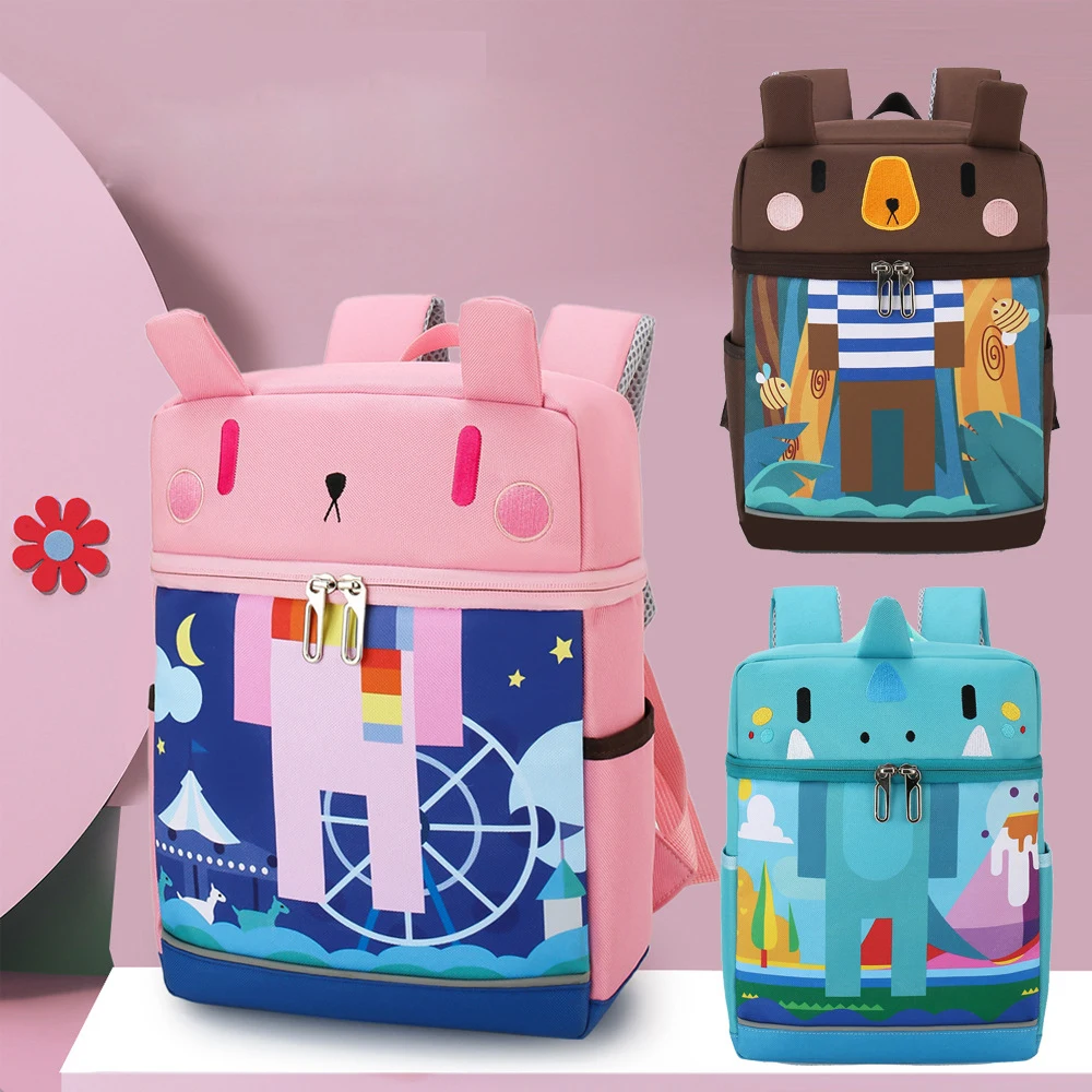 

Twinkle Large Capacity Cute bear Ear Cartoon Fashion Pattern Kindergarten Backpack for Boys and Girls