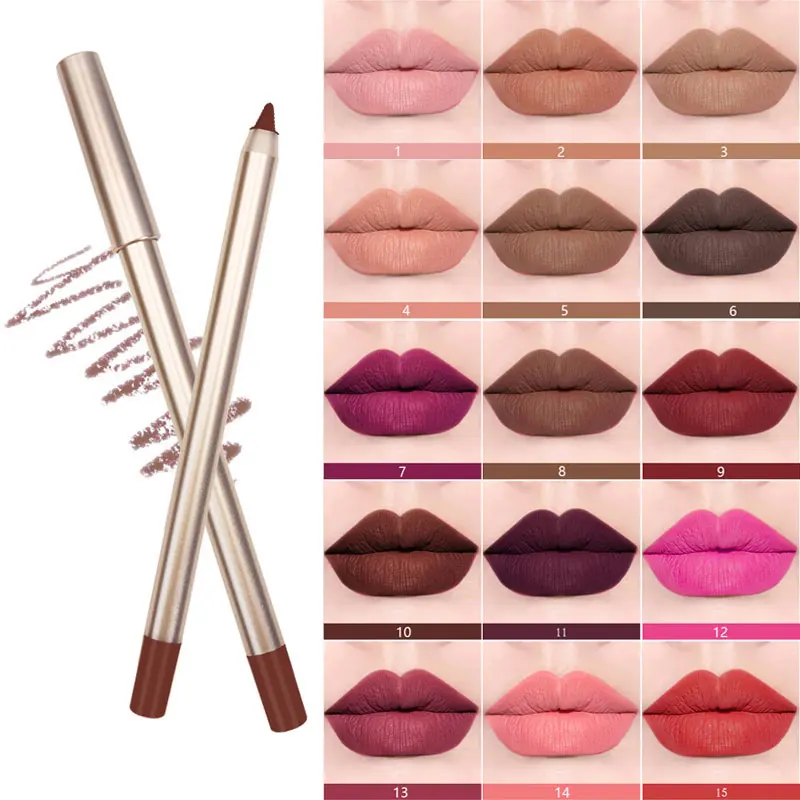 

custom logo creamy lipliner shades wholesale private label vegan dark brown lip liner