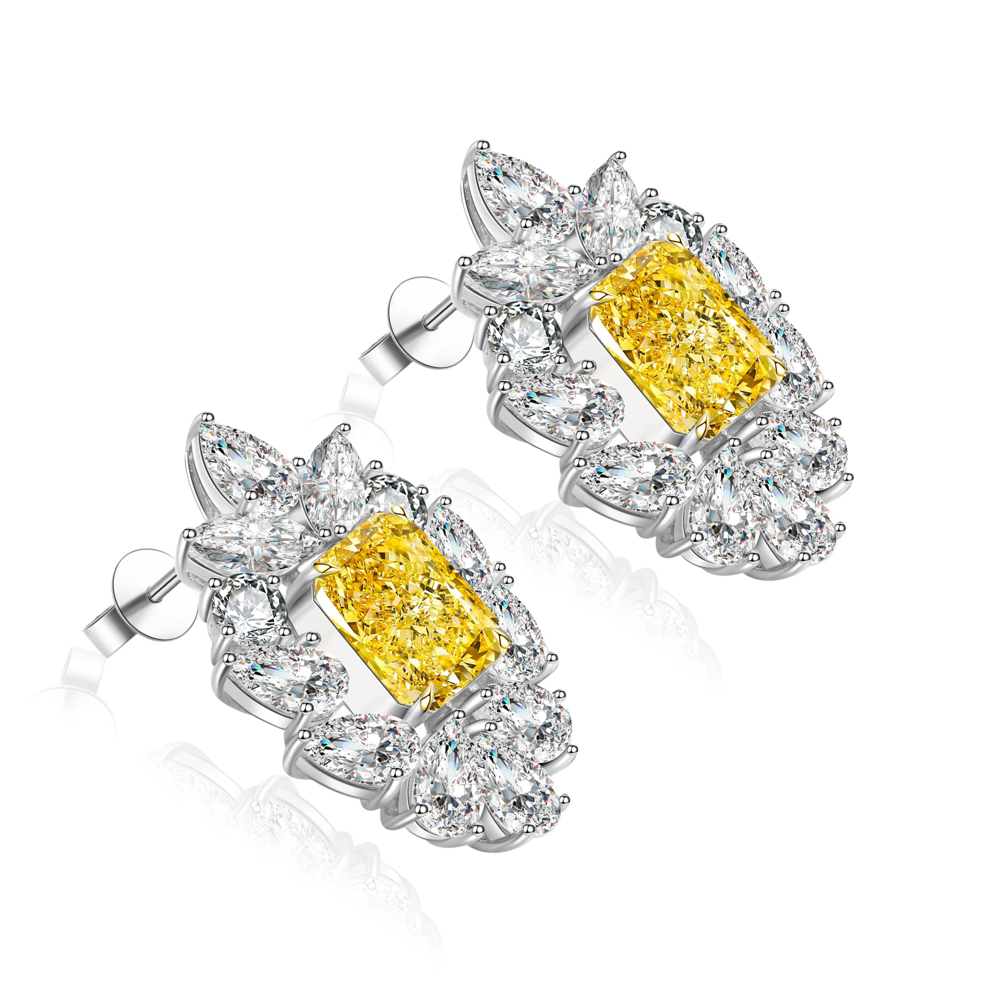 

Popular Gold Jewelry Fashion Earrings with 6.0ct Simulated Yellow Diamond