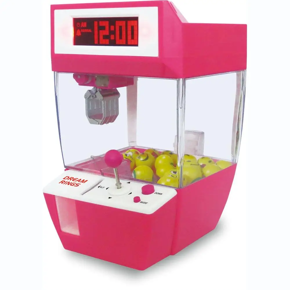 

Automatic Toy Kids Crane Candy Doll Grabber Claw Arcade Catcher Alarm Clock Coin Operated Game Machine, Green;pink