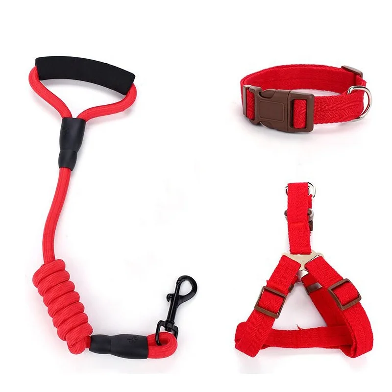 

Wholesale Pet Harness Adjustable & Durable Nylon Braided Leash Set for DOG Pet leash, Picture shows