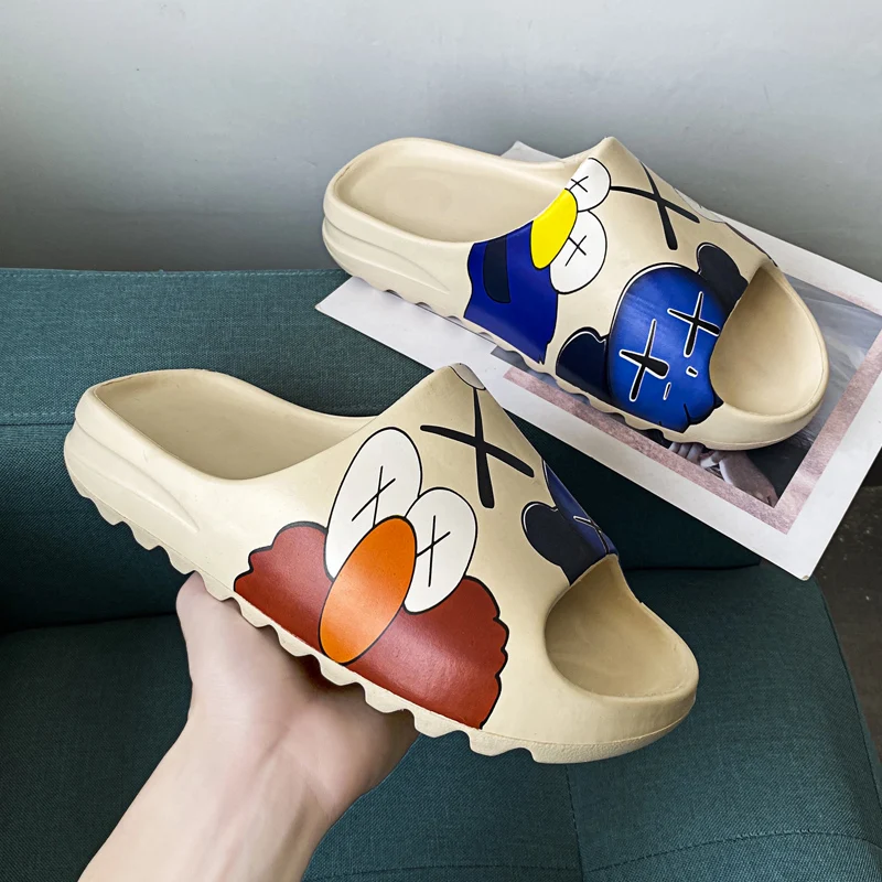 

Luxury brand Slides women Shoes Slippers Indoor House slippers Graffiti Casual Beach Slipper EVA Cartoon Shoes