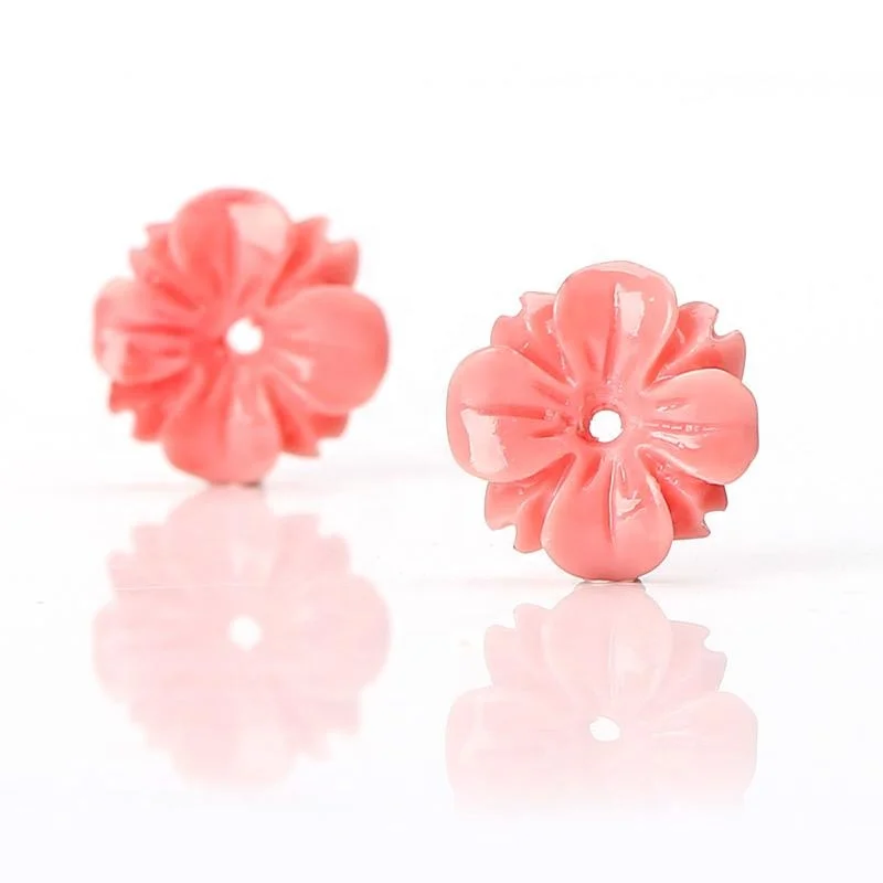 

Center Drilled Flower Shaped Pink Conch Shell Earrings Bead Pair earrings supplies, , 1.1g