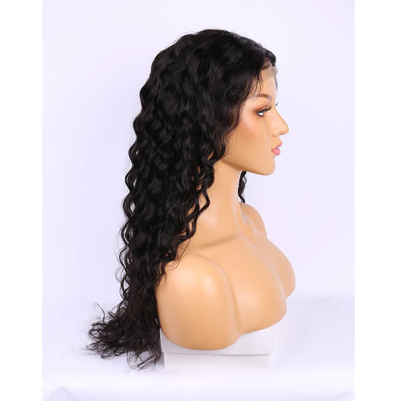 

FDX Unprocessed Brazilian Human Hair 4*4 Frontal Lace Wig OEM Vendors Water Wave Virgin Cuticle Aligned Hair