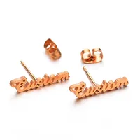 

Hot Selling Anti-allergy Stainless Steel Name Earrings Letter Jewelry Women Custom Earrings With Logo