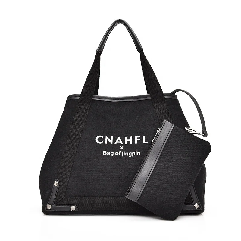 

Fashion Styles Extra Large Blank OEM Leather Handle &Fabric Material Black 16oz Thick Canvas Tote Bag, White&black (customized color is available)