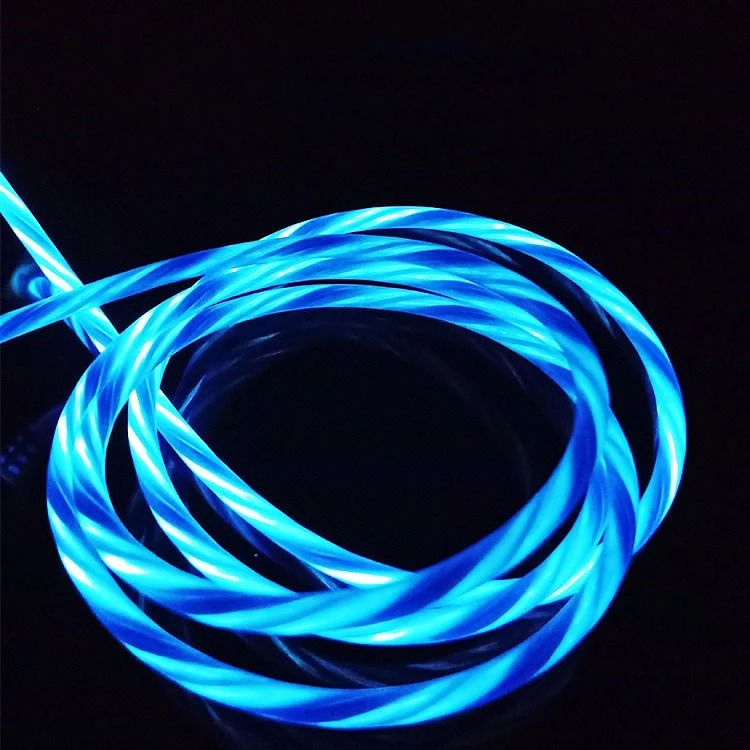 

HotLED Luminous Data Cable Shining Light 2.4A Charger Cable LED Display 3-in-1 Data Cable, Red