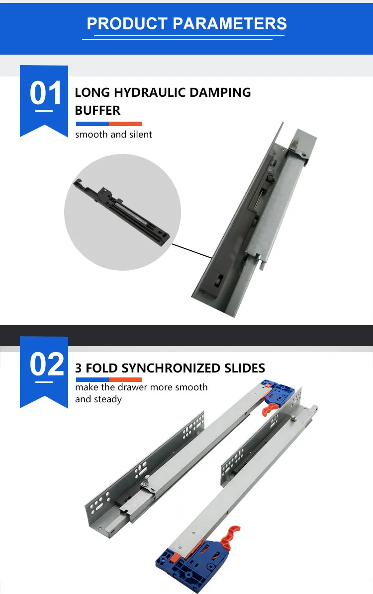 Full Extension Concealed Dtc Undermount Drawer Slides Undermount Soft