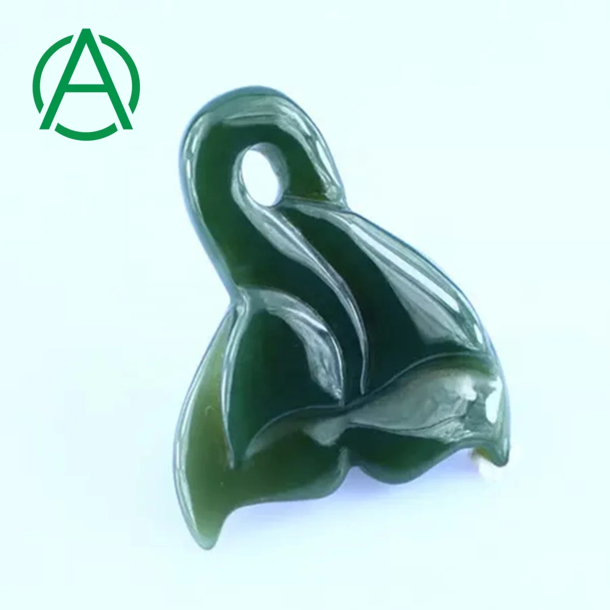 

ArthurGem Nep0041 Canadian Nephrite Jade Fish Hook Carving Necklace Pendant