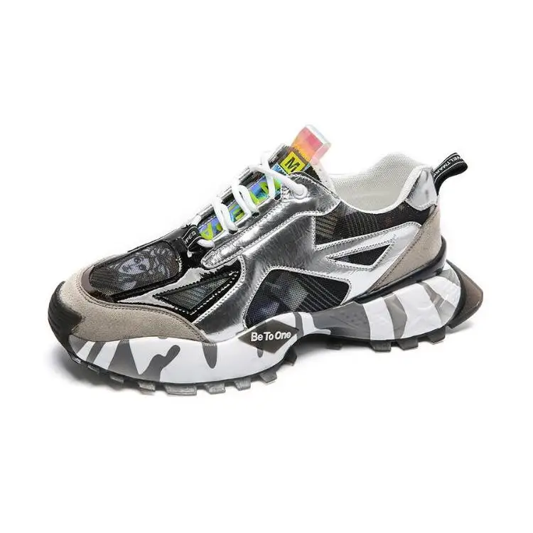 

Breathable Fashion Casual Sport Shoes for Men Genuine leather Comfortable Walking Sneakers Thick Sole Male Clunky Shoes