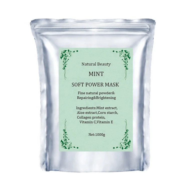 

Natural Organic Peppermint Modeling Dry Facial Peel Off Green Soft Mask Powder For Acne Face