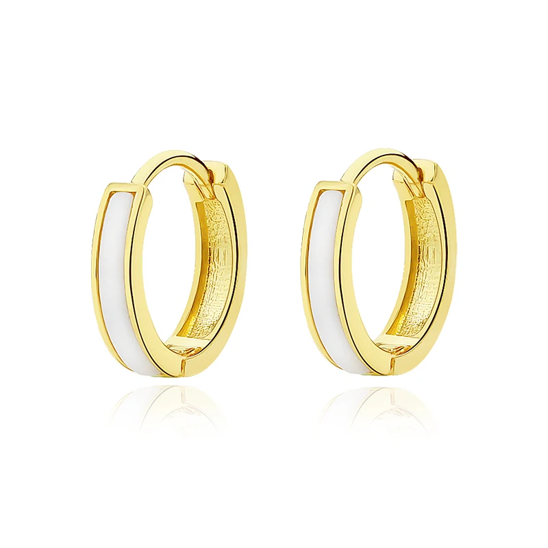 Fashion Jewelry Round Hoop Earrings Geometric Bone Earrings Trendy White Shell Earrings for Women