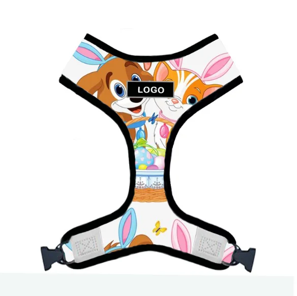 

Hot selling DIY customize pattern logo leash collar set dog chest harness lovely dog harness