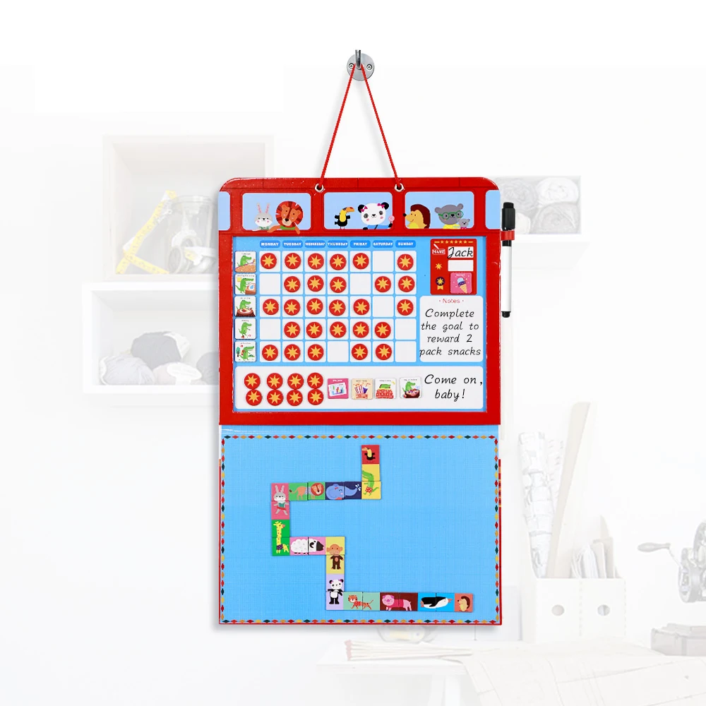 

Bus Shape Hanging Board Chore Chart Board Magnetic Children's Responsibility Kids Reward Chart