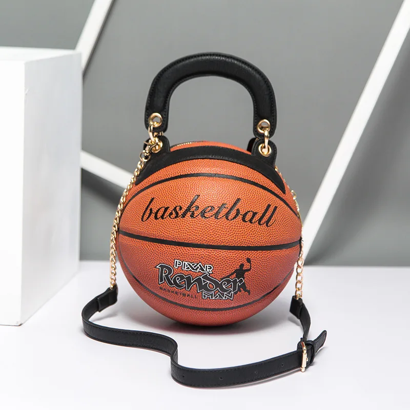 

Wholesale Fashion Leather Basketball Shaped Bag Circle Ladies Chain Shoulder Bags Crossbody Bags for Women