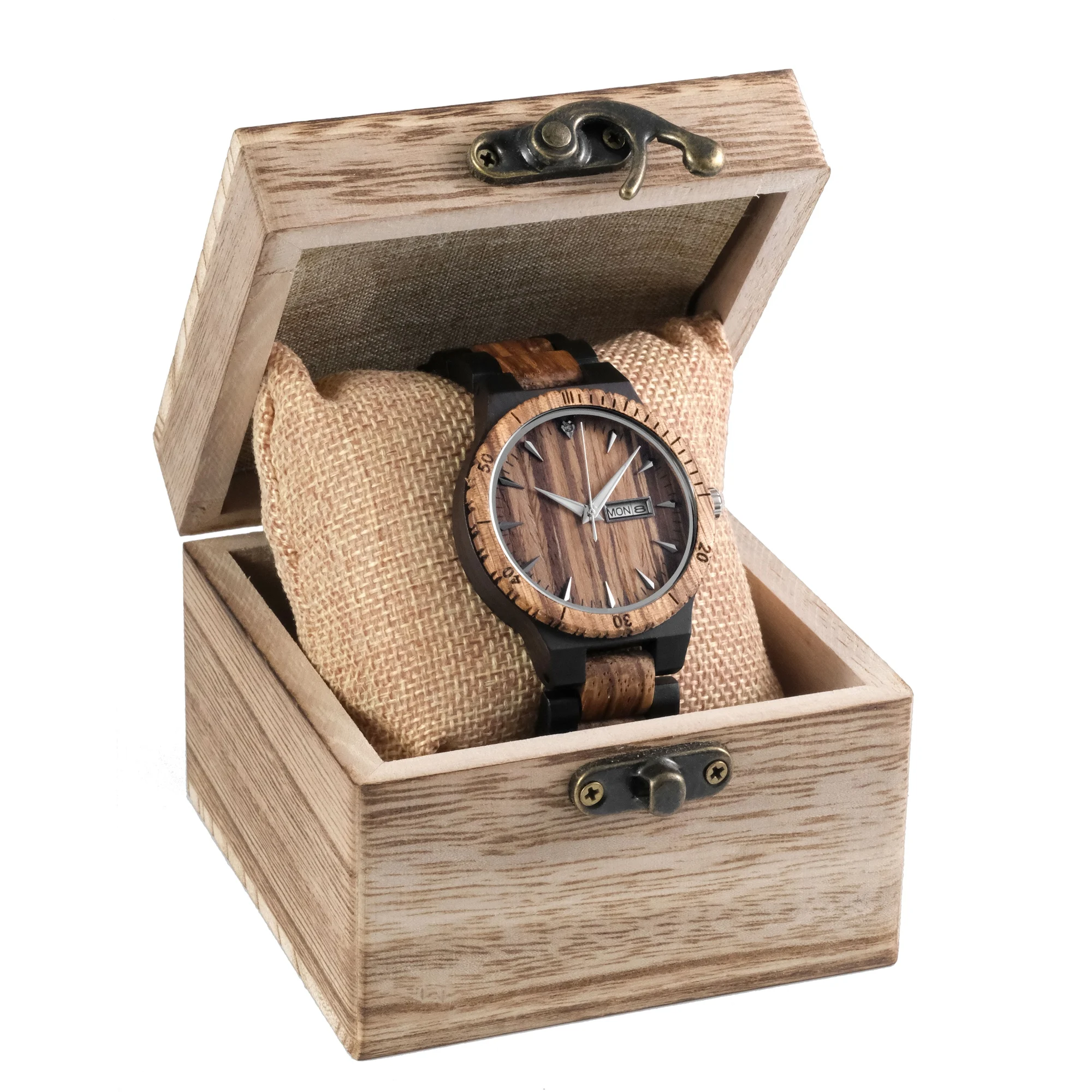 

ODM factory supplier wood face watch with Japanese original Seiko movement PC33 Highfly HFA01 wooden man watches