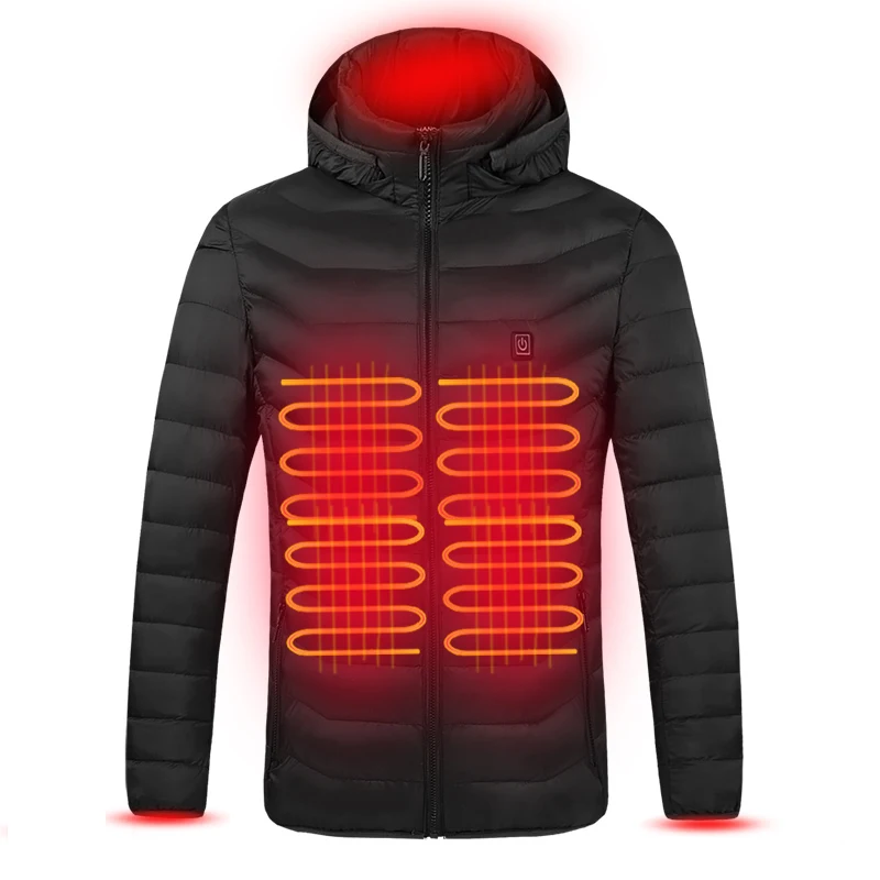 

USB Battery Powered Heated 5V /2A Plus Size Women Men's Jacket Smart Temperature Control Outdoor Classic Style Puffer Jacket