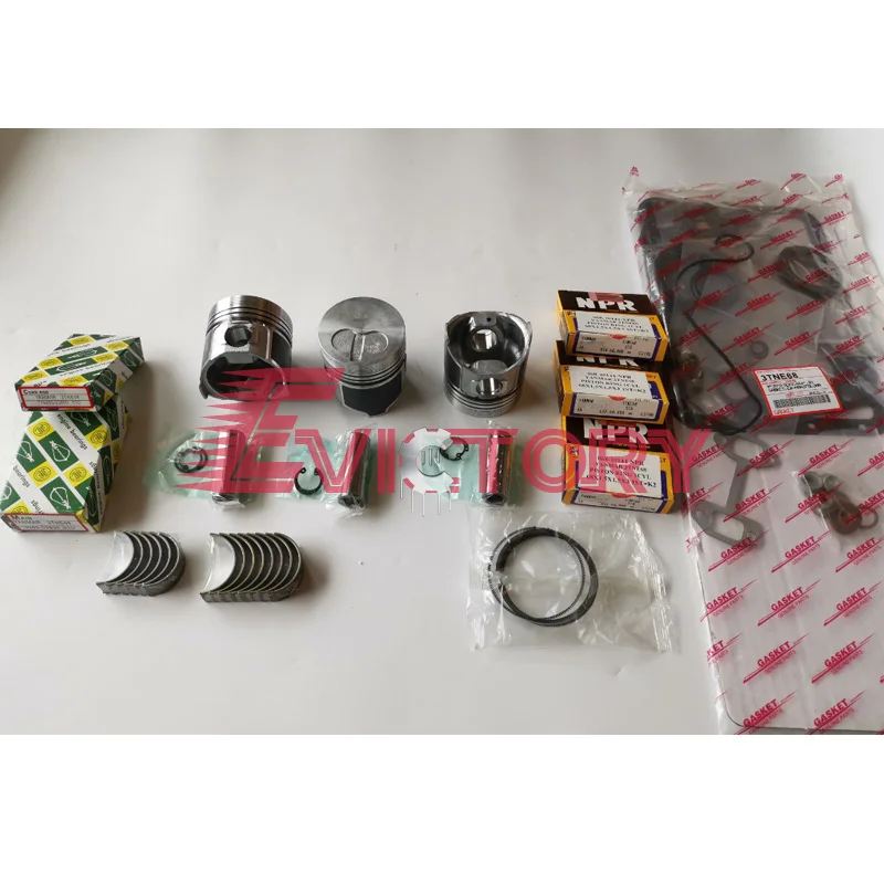 

For Yanmar 3TNE68 rebuild overhaul kit Piston + ring+ bearing + gasket cylinder