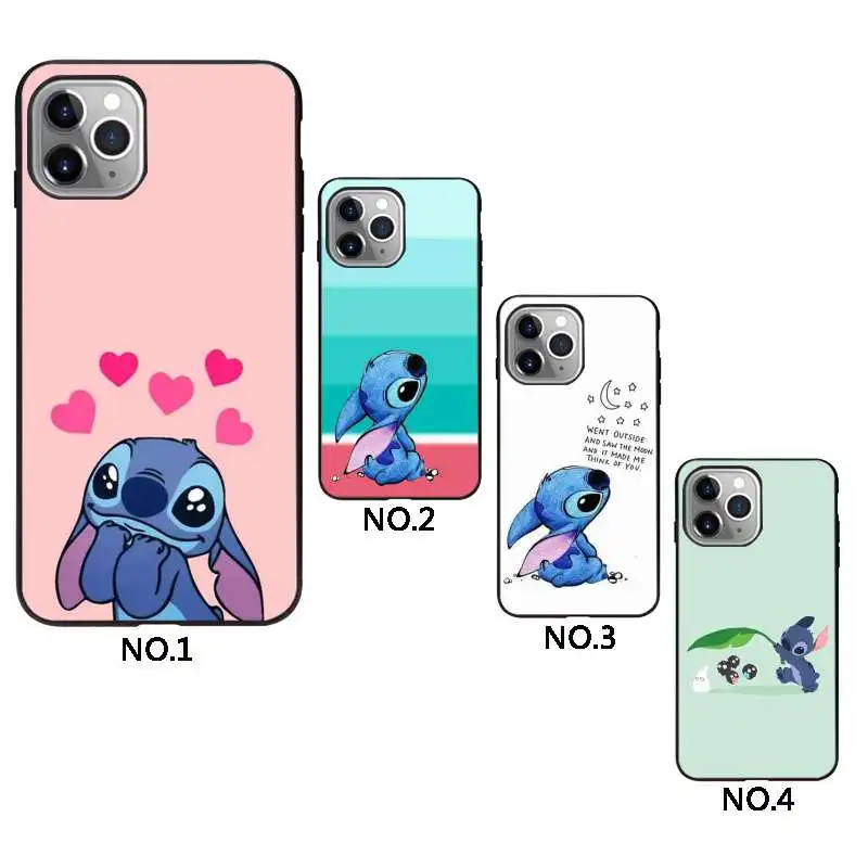 

Cute cartoon Lilo Stitch tpu case phone cover for iphone, Black