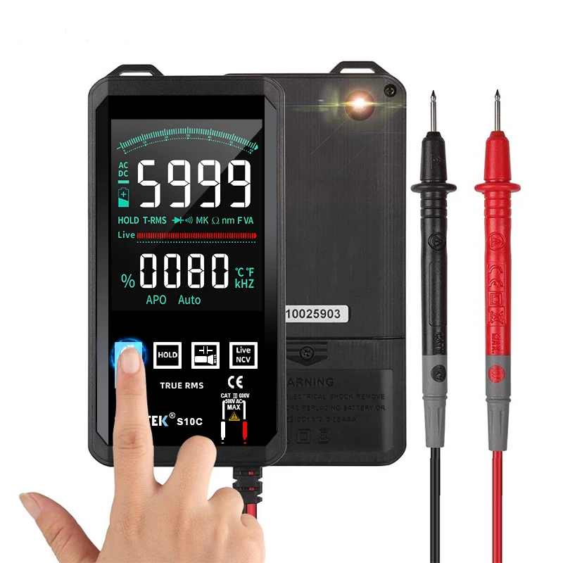 

Mestek S10C Phone Type Auto Range Auto Recognition Touch Control Smart Pocket Multimeter High Precision touch multimeter