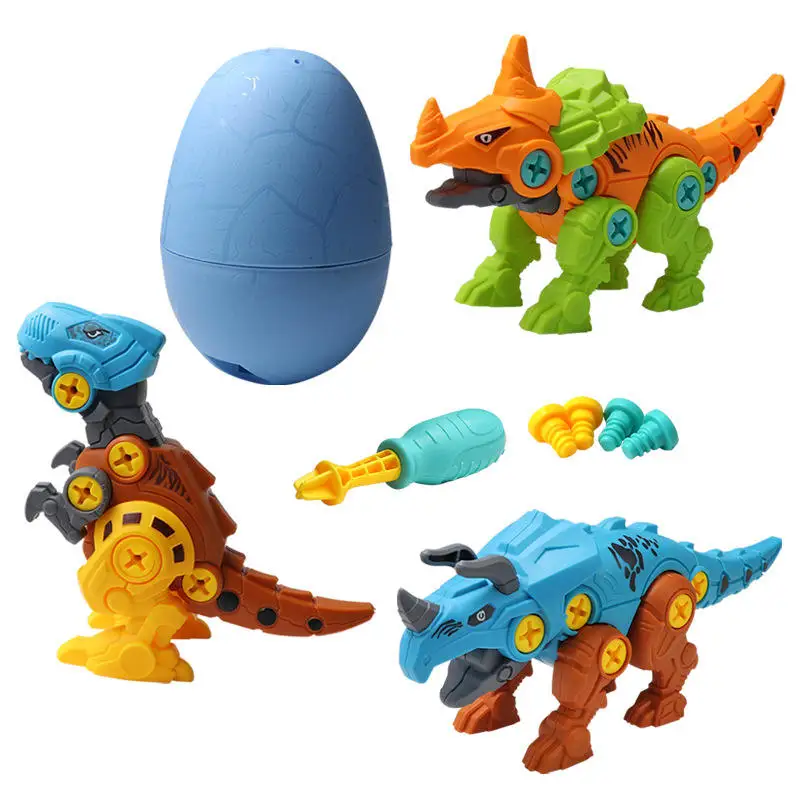 

New design education plastic surprise egg toy dinosaur assembly toys