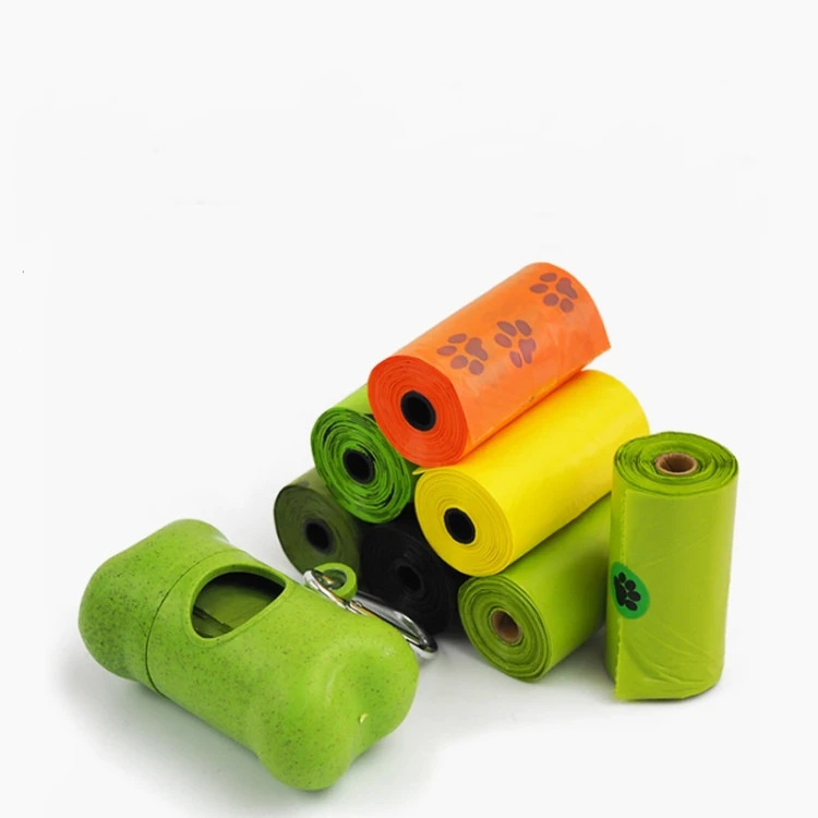 
hot sale degradable recycle green dog poop bags 