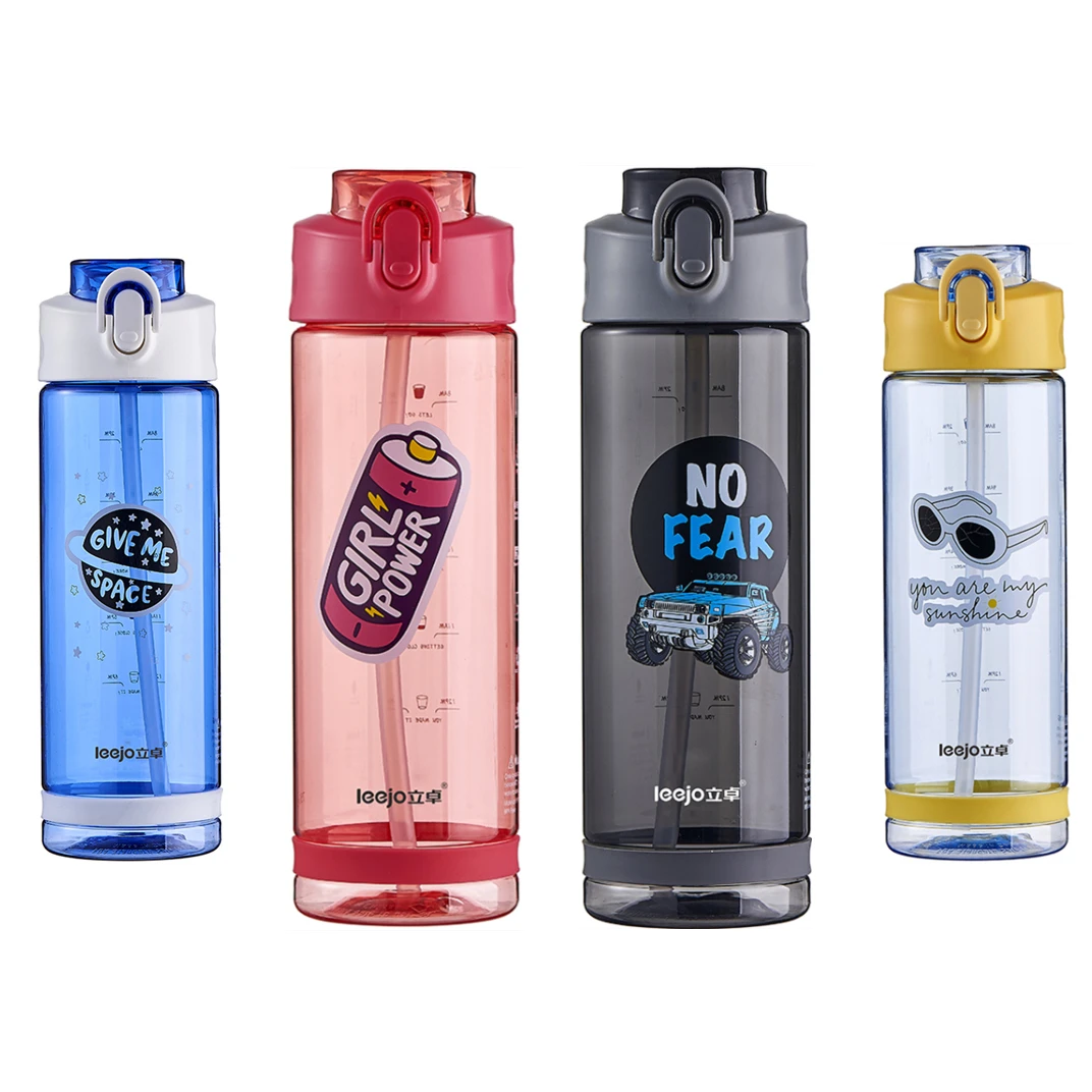 

Leejo 2022 Top Selling Item 750 ml Portable Plastic Straw Sports Water Bottle 750ml