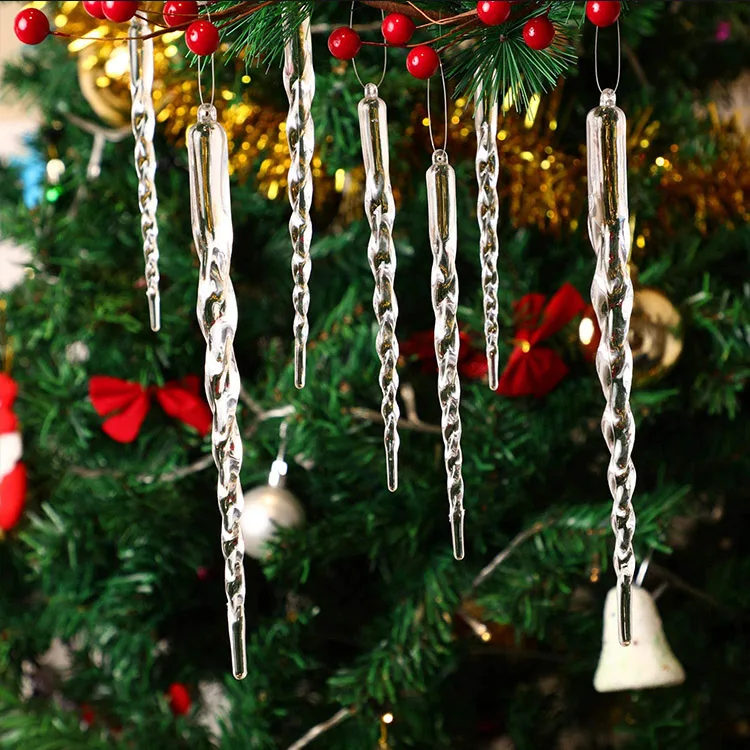 Icicle Christmas Ornaments Set Of 24 Icicles Tree Decorations Direct