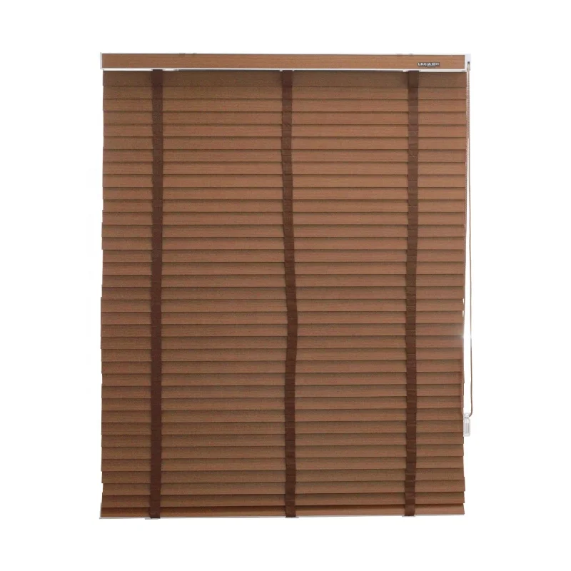 

Indoor Shade 50mm PVC Wooden Slats Multiple Colour Roller Venetian Faux Wood Blinds, Customized