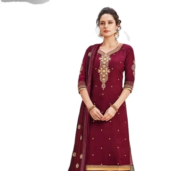 dark red punjabi suit