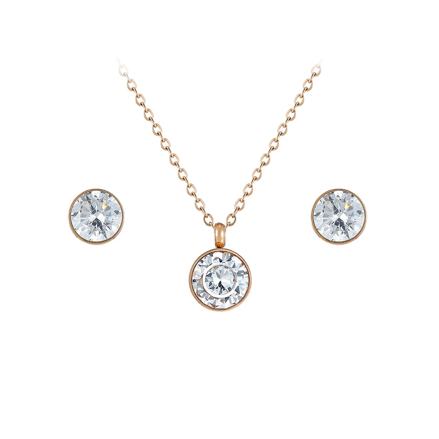 

YXS-549 xuping fashion jewelry set rose gold plated stainless steel sets