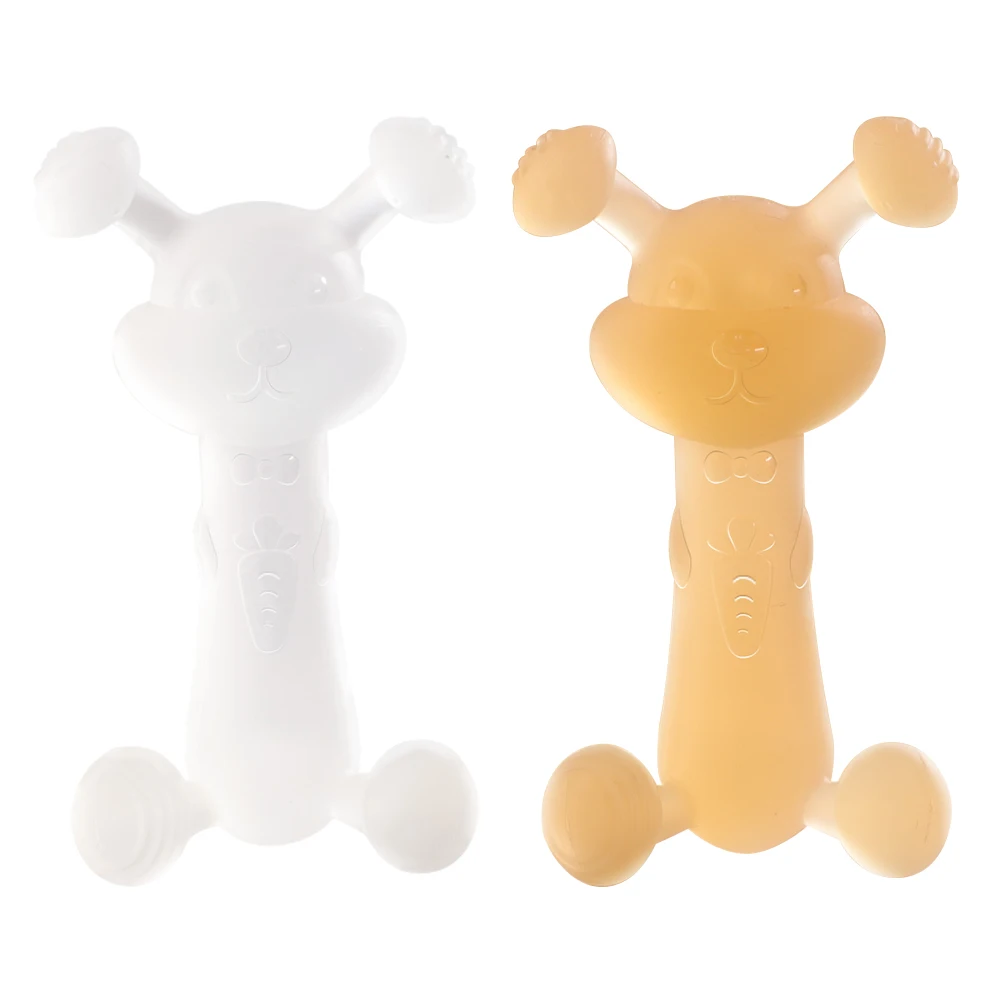 

Eversoul Rabbit Teething Kids Nursing Cute Animal Shape Baby Chew Silicone Baby Teether Toys BPA Free Silicone Soft Toy Unisex