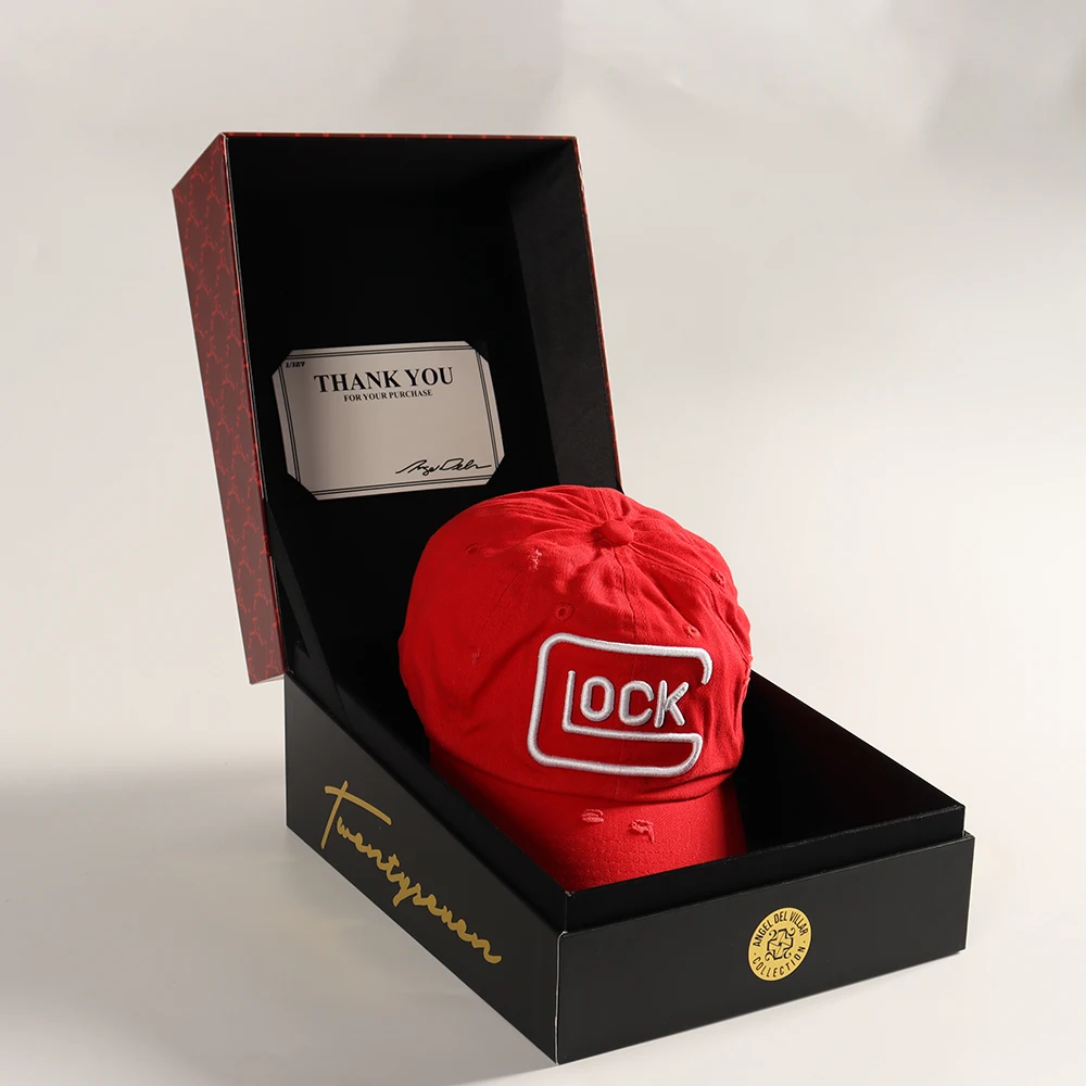 

Luxury Magnetic Cardboard Fedora Snapback Baseball Hat Gift Shipping Box Collapsible Paper Hat Packaging Box Custom Logo