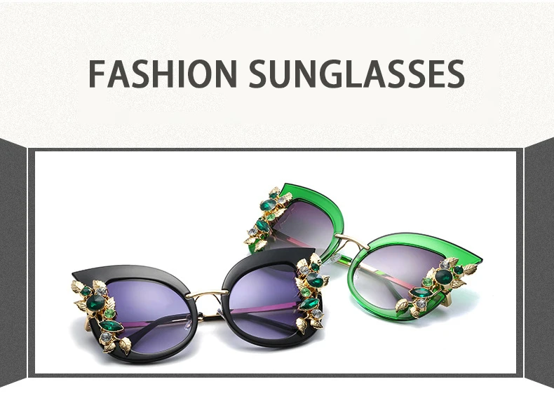 Cheap Wholesale  Pearl Flower Butterfly Sunglasses Cat Eye Women Sunglass