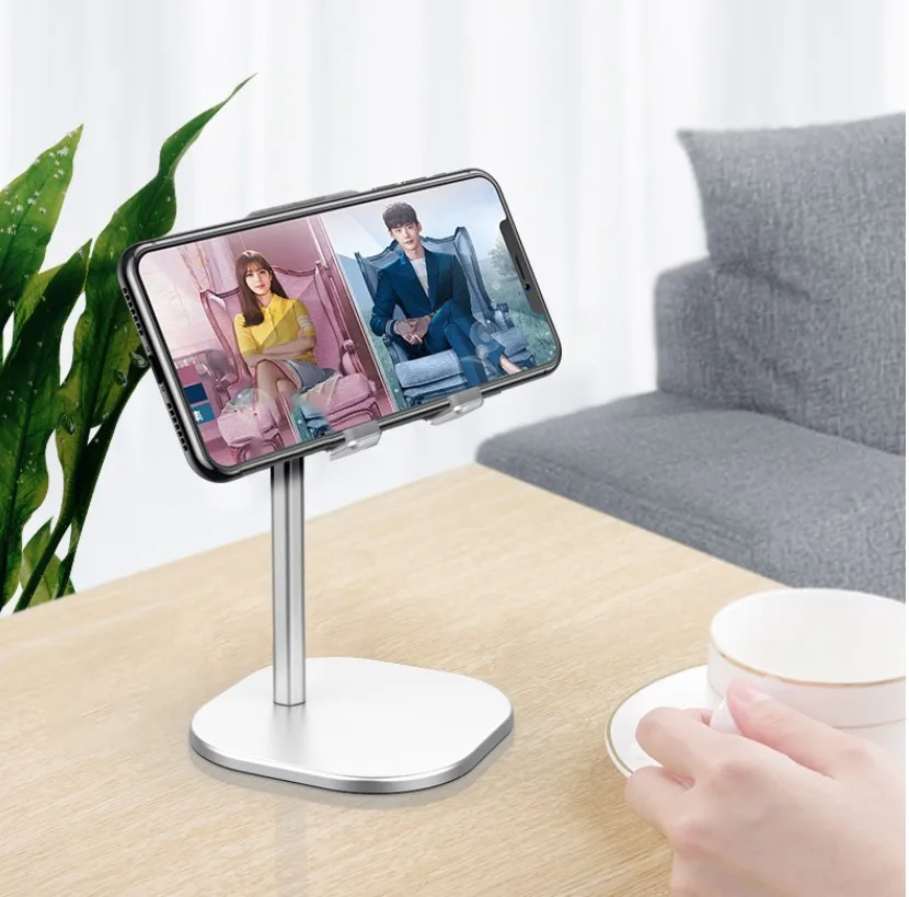 

Universal home potable aluminum alloy bracket table mobile phone holder desk phone stand for iPhone x